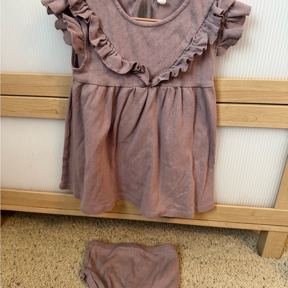 Quincy Mae Ruffled Kids Dress in Soft Purple